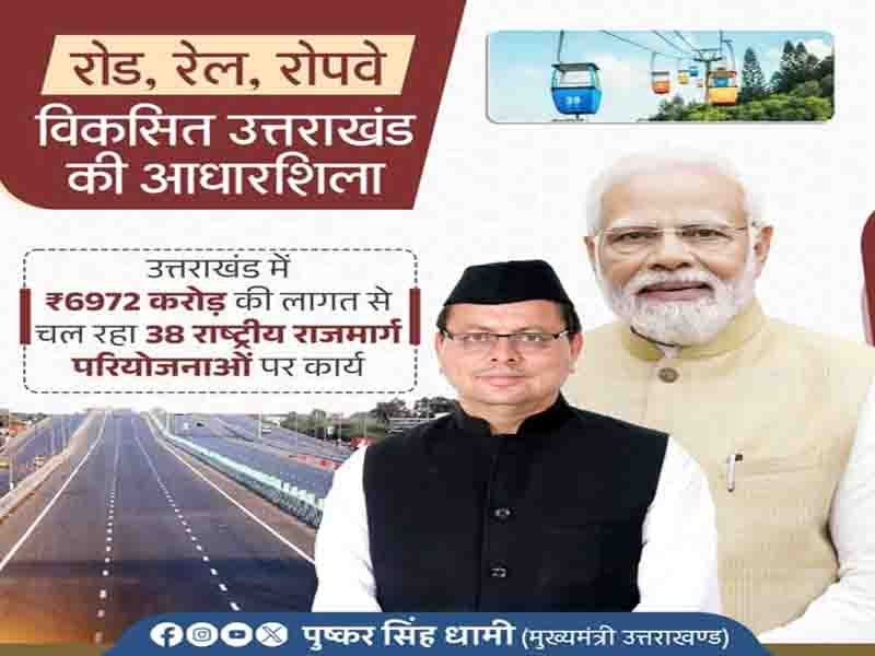प्रदेश में ₹6,972 करोड़ की लागत से 38 राष्ट्रीय राजमार्ग परियोजनाओं पर तेज़ी से कार्य प्रगति पर है:” मुख्यमंत्री