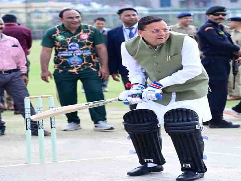 मुख्यमंत्री पुष्कर सिंह धामी ने महाराणा प्रताप स्पोर्ट्स कॉलेज, देहरादून में क्रिकेट टूर्नामेंट का किया शुभारंभ