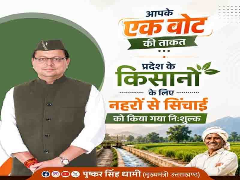 किसानों का सशक्तिकरण हमारी सरकार की सर्वोच्च प्राथमिकताओं में है।:” मुख्यमंत्री पुष्कर सिंह धामी