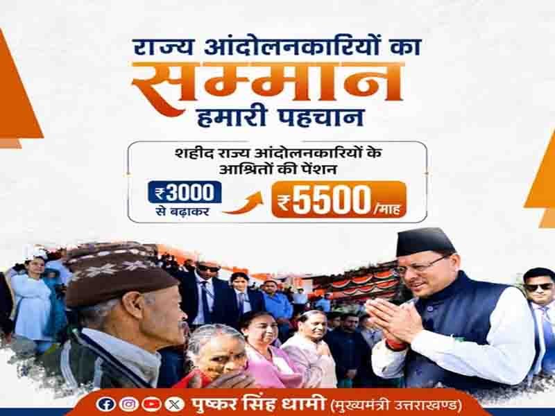 राज्य आंदोलनकारियों का सम्मान हमारी सरकार के लिए सदैव सर्वोच्च प्राथमिकता है:” मुख्यमंत्री पुष्कर सिंह धामी